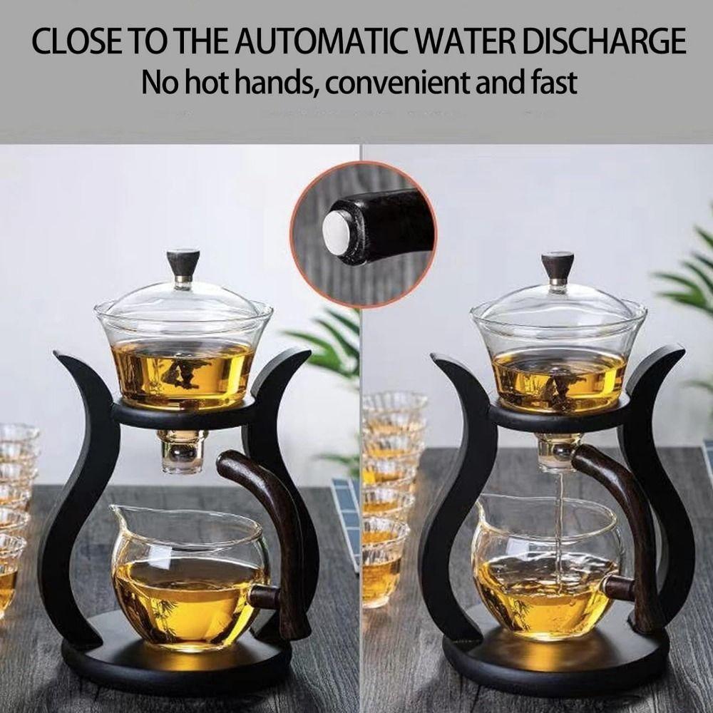 Heat-Resistant Semi-Automatic Teapot Set High Borosilicate Glass Magnetic Teapot Suit  Camping