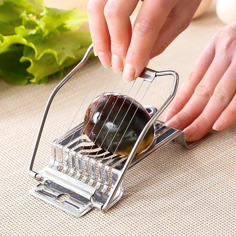 Kitchen Vegetables Fruit Egg Slicer Section Cutter Stainless Steel Mushroom Tomato Cutter Kitchen Machine Cutter Section Chopper 2