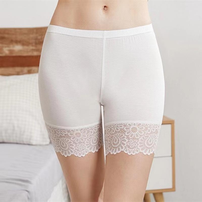 Women Plus Big Size Safety Pants Soft and Comfortable Modal Material Shorts with Lace Panties
