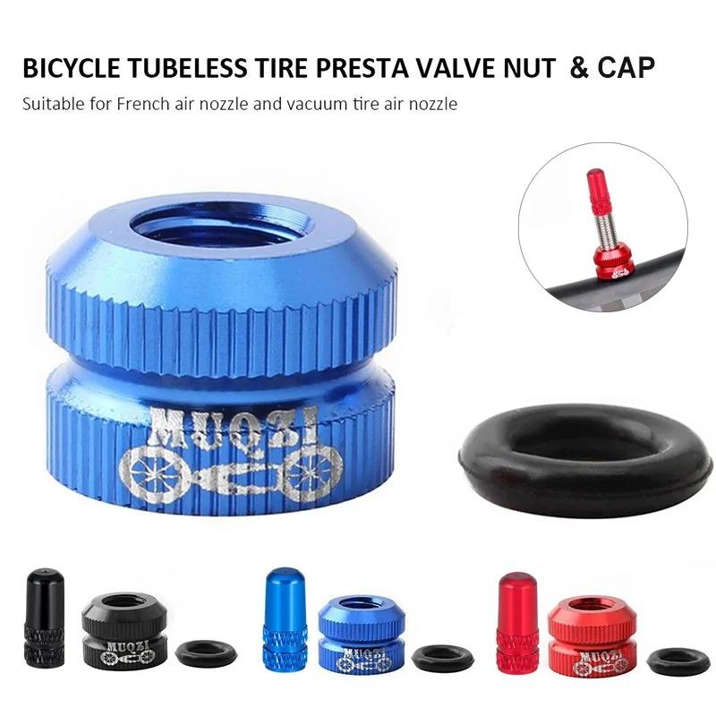 2-6 Sets Bicycle Tire Valve Nut with Valve Cap Set for Bike Wheel Tube Protection Screw Dust Cover and Stem Accessories