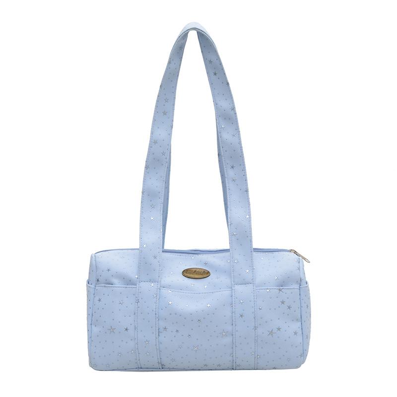 

New Korean ins polka dot star round pillow Boston bucket bag large capacity travel versatile commuter armpit bag