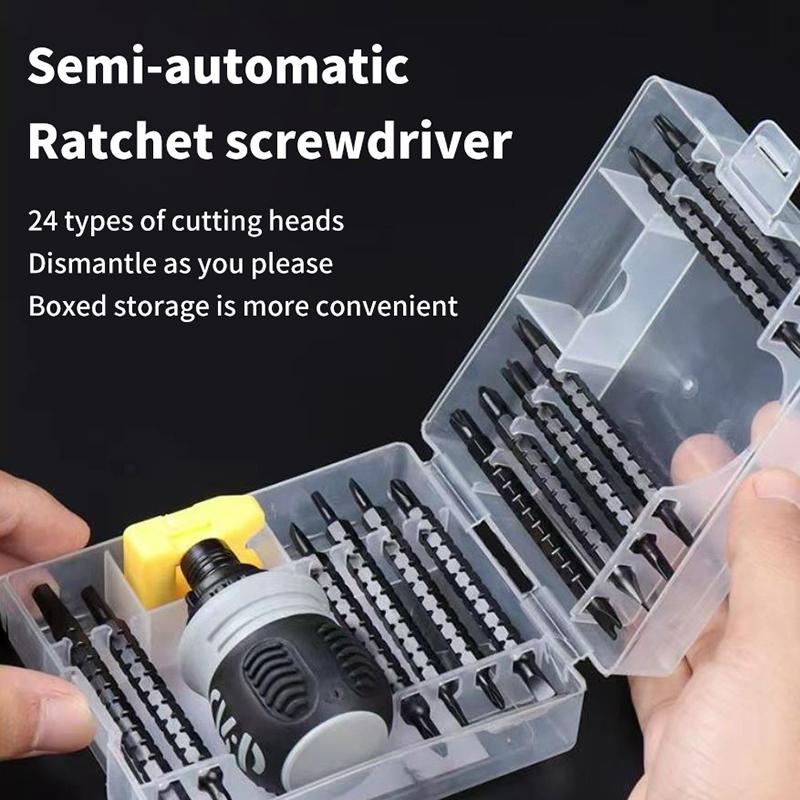 1Set 26 In 1 Ratchet Screwdriver Set Magnetic Dual-Purpose Batch Head Telescopic Labor-Saving Screwdriver Hand Tool