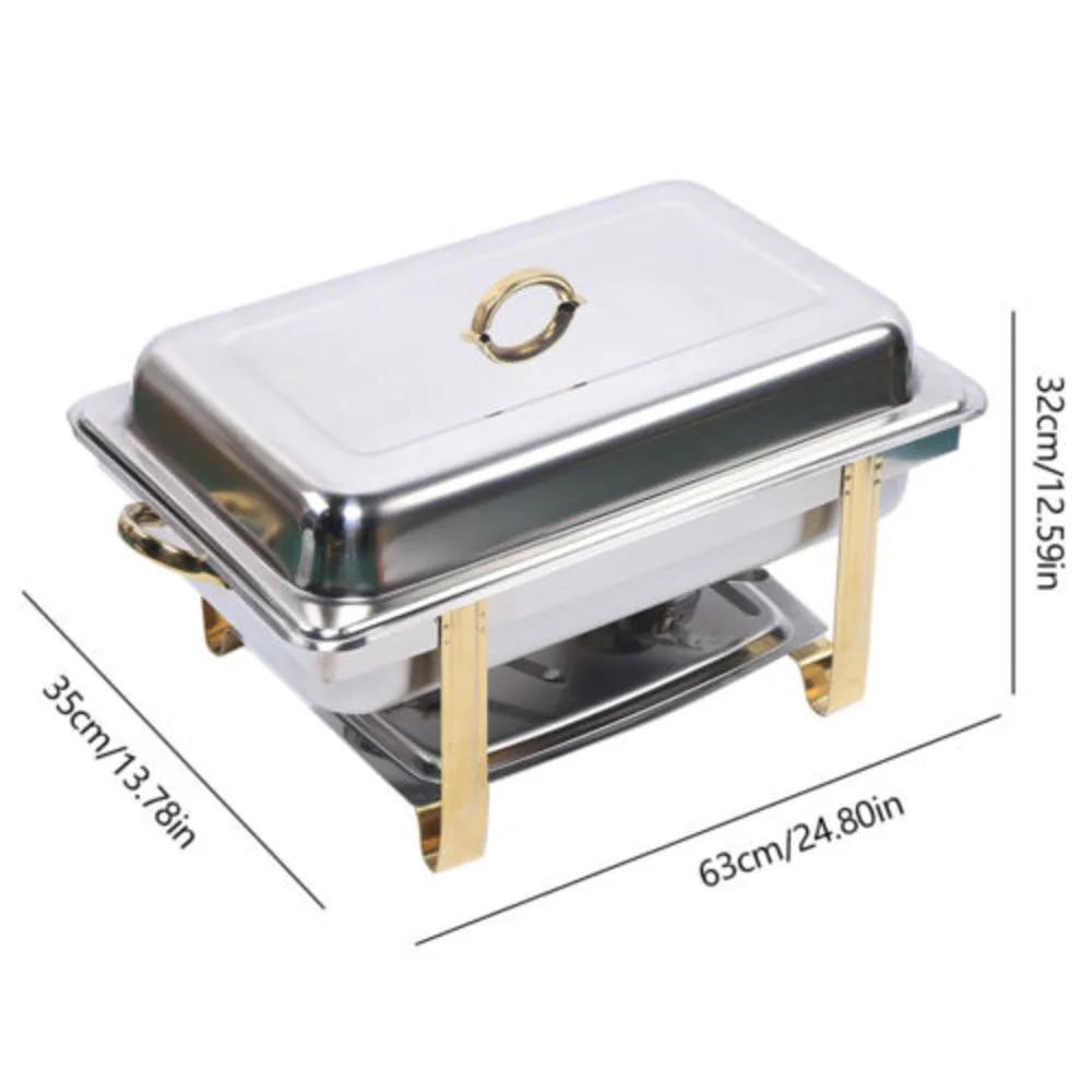 Bymaocar 9L Edelstahl Elegantes Chafing Dish Buffettablett Speisenwärmerbehälter mit Deckel für Buffets/Hotelfrühstück