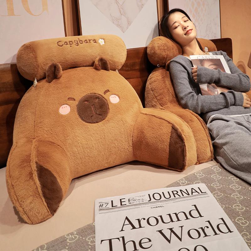 Capybara Faux Fur Lumbar Pillow