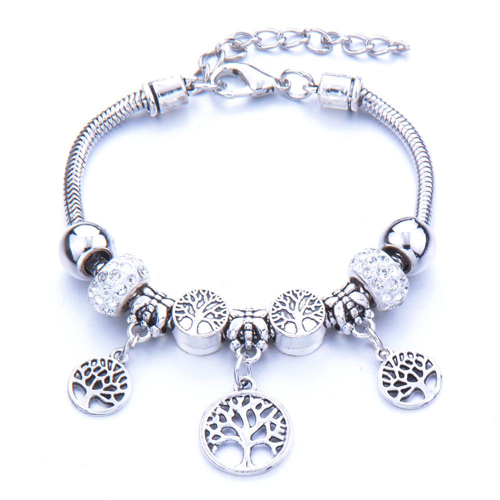 Pulseira em Forma de Coração Liga Design de Elefante Furo Grande Contas de Vidro Transparentes Joia Presente para Mulheres