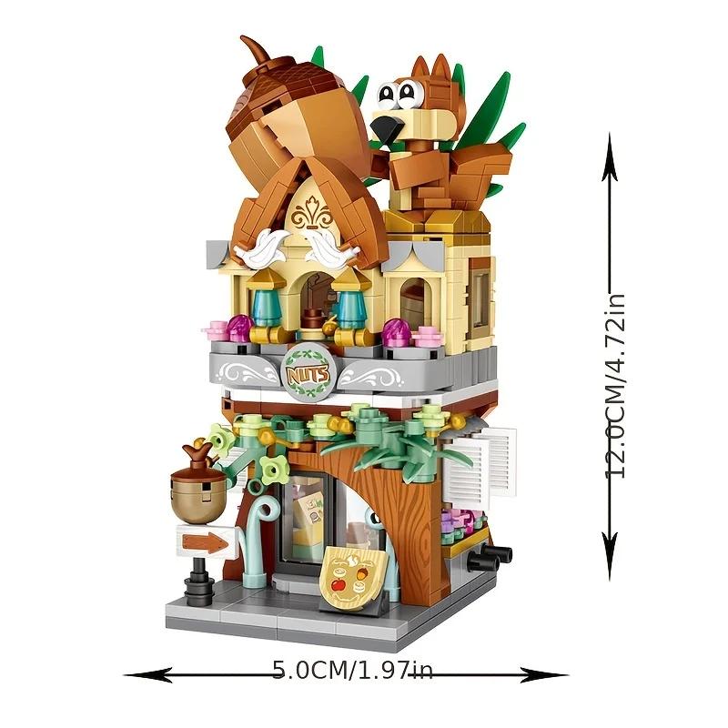 Mini Street View Game Hall Toy Store  Candy Store Nut Store  Building Blocks Christmas and Thanksgiving Gifts