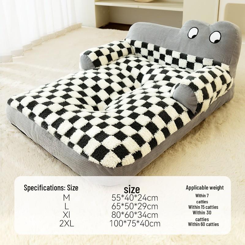 Four Seasons Washable Dog & Cat Bed: Removable, Warm Sofa Cushion for Dogs & Cats of All Sizes