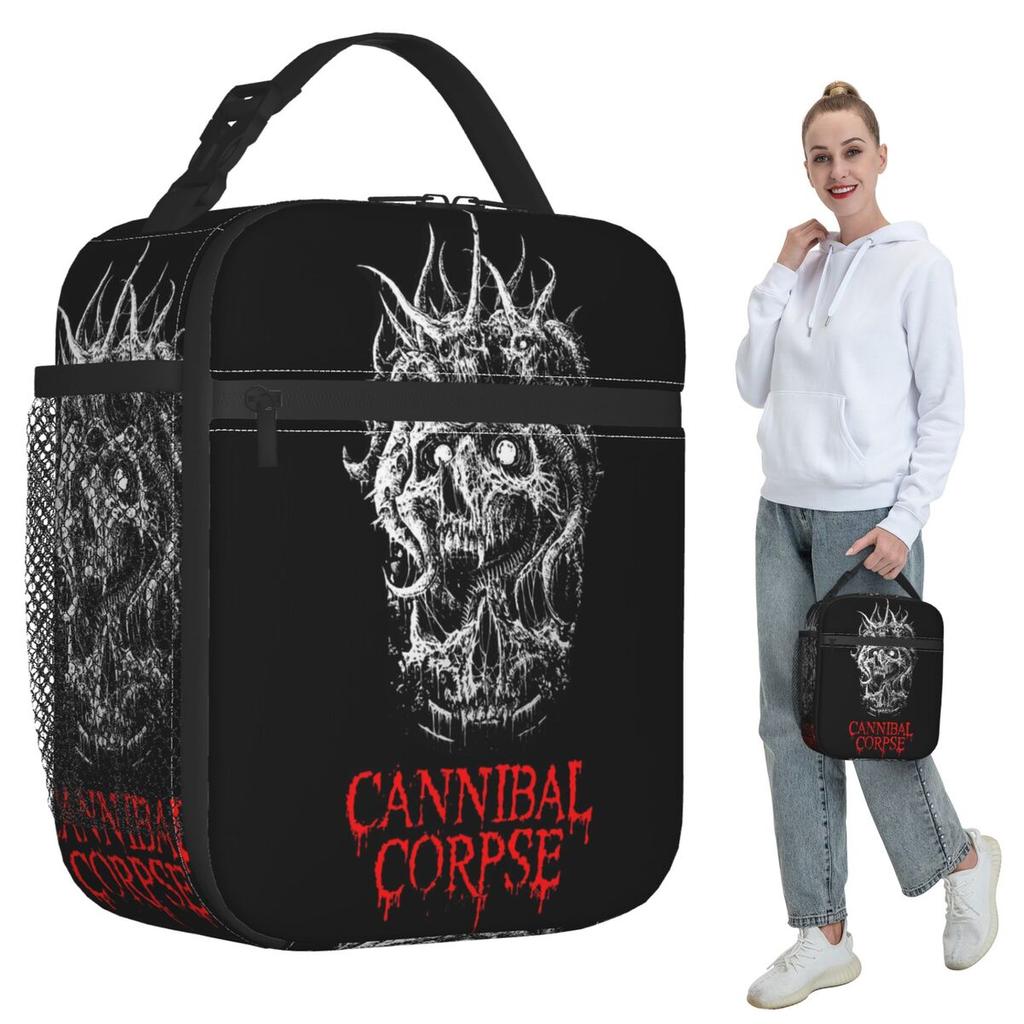 Cannibal Corpse Metal Skateboard Insulated Lunch Bag for Women Office Cooler Thermal Food Box Tote Lunch Boxes Container