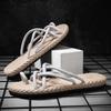 Slippers men's summer popular personalized weaving casual outer wear toe non-slip trend beach shoes sandals flip-flops