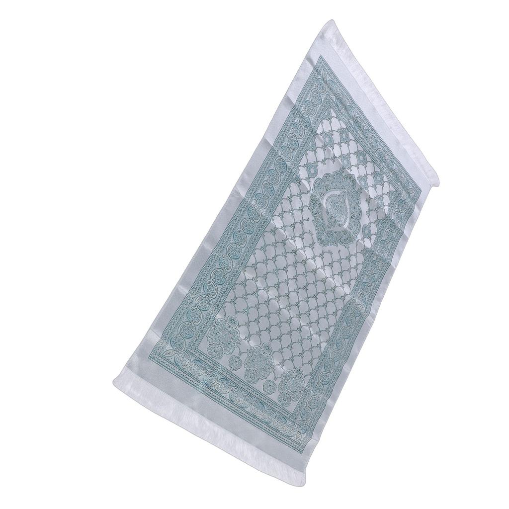 Pray Rug Soft Embroidered Thick Eid Ramadan Islamic Mat with Tassel Storage Bag Pray Beads for Women Men Children Meditation