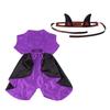 Pet Halloween Costume Cape for Small To Medium Dogs and Cats, Reversible Black and Red with Purple Option
