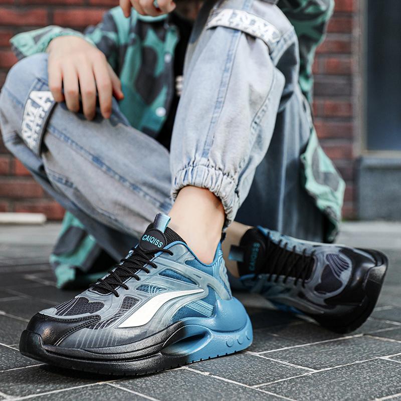 Men’s Sports Shoes Women Running Sneakers Black Basketball Shoes Thick Sole Height Increase Couple Shoes Plus Size