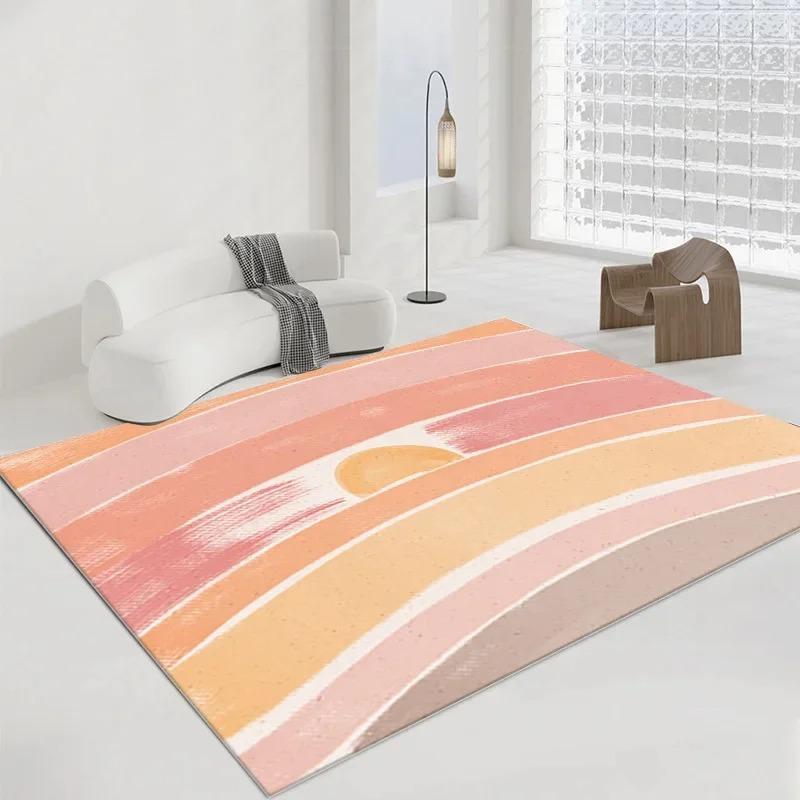 Simple Rainbow Line Pattern Floor Mat Door Front Decoration Home Living Room Floor Mat