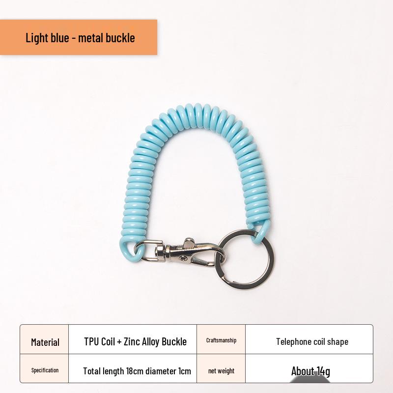 Spring Buckle Keychain Cord – Anti-Lost Outdoor Strap with Bag Holder