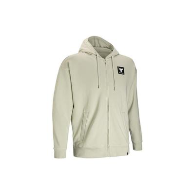 Project Rock Solid Color Hooded Zip-Up Casual Jacket Men Jacket Dusty-Pink Gray 1383598-273