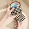 Mini Square Plaid Canvas Lipstick Makeup Bag Plaid Coin Wallet Large Capacity Storage Bag