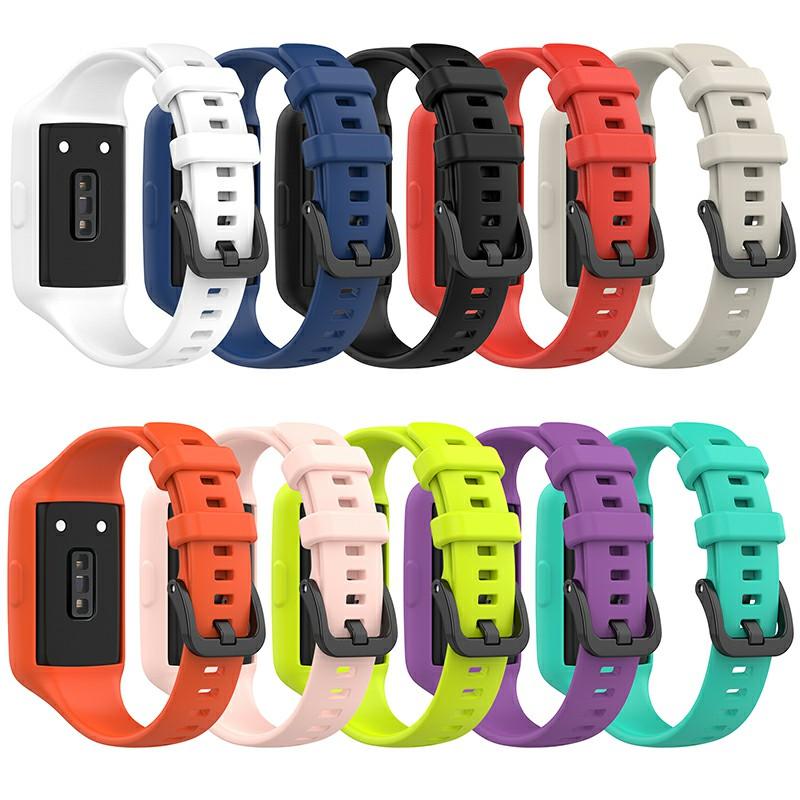 Integrated Soft Silicone Watchband Bracelet Wrist Strap Replacement for Huawei Band 6/Band 7/Honor Band 6