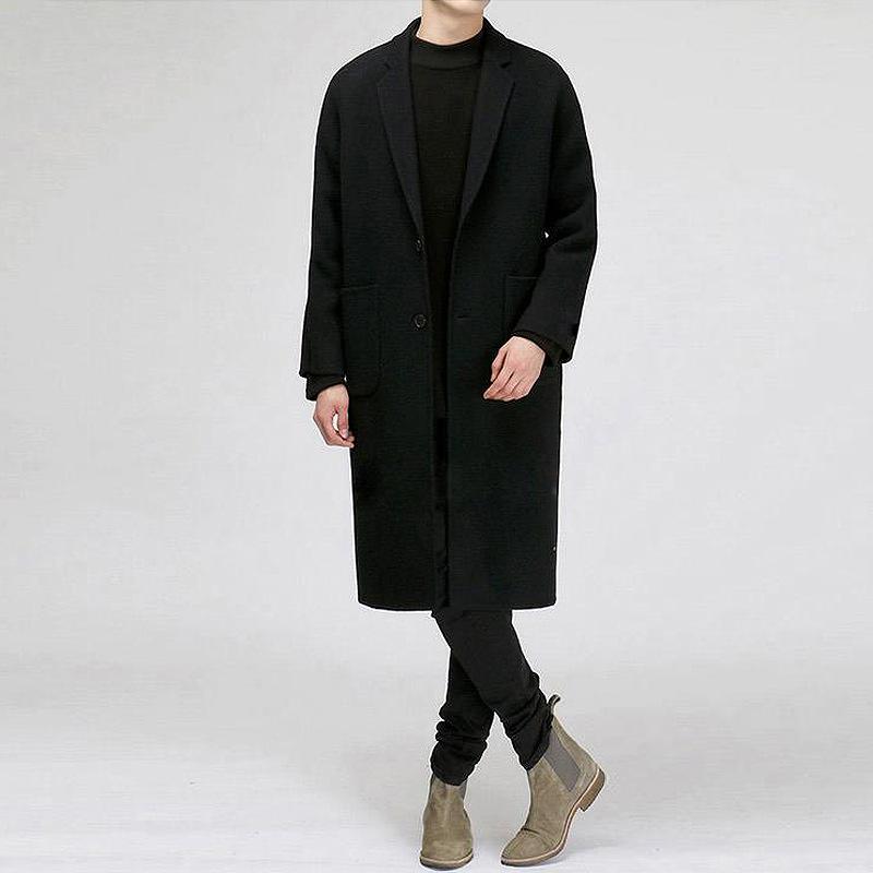 

Зимняя одежда с хлопковой подкладкой Мужское шерстяное пальто средней длины Корейская версия Простая молодежная повседневная куртка Тренч для мужчин 3XL