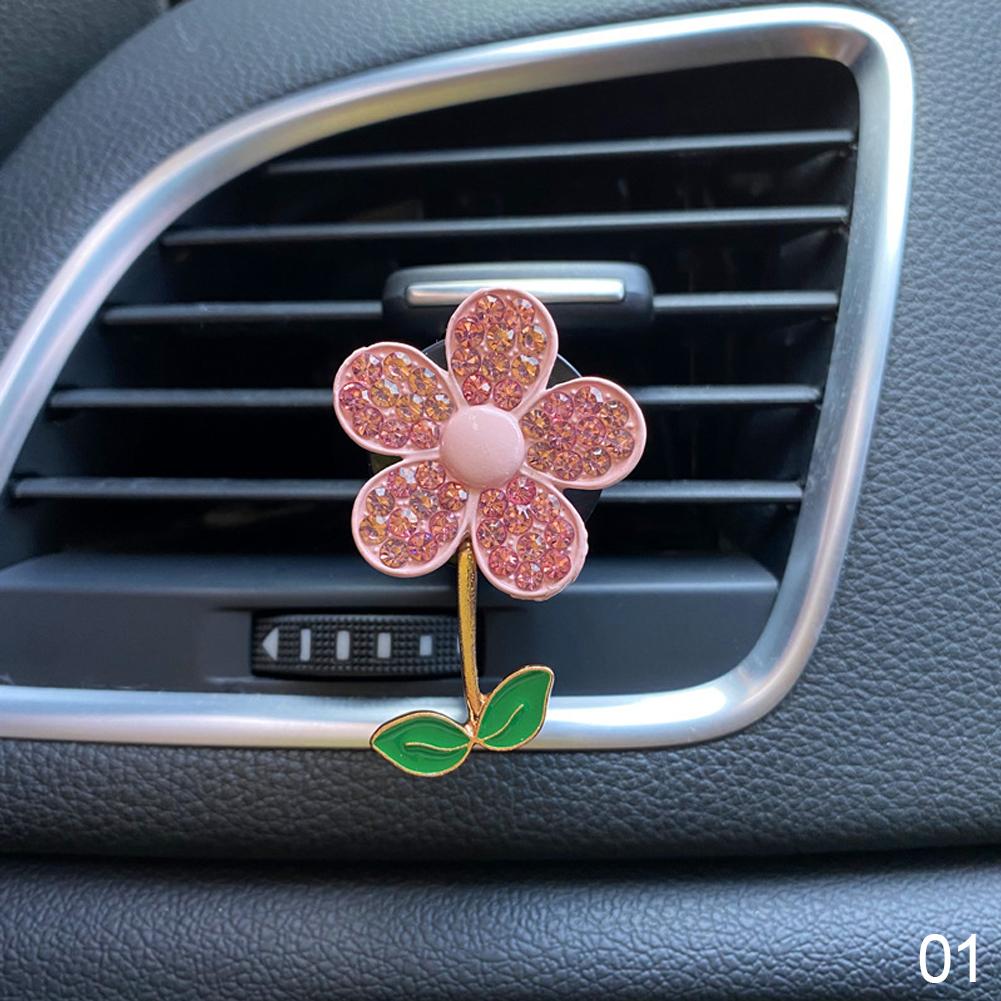 1/3PCS Crystal Flower Car Air Freshener Lovely Little Butterfly Ladies' Car Perfume Decoration Clip air refresher car fragrance