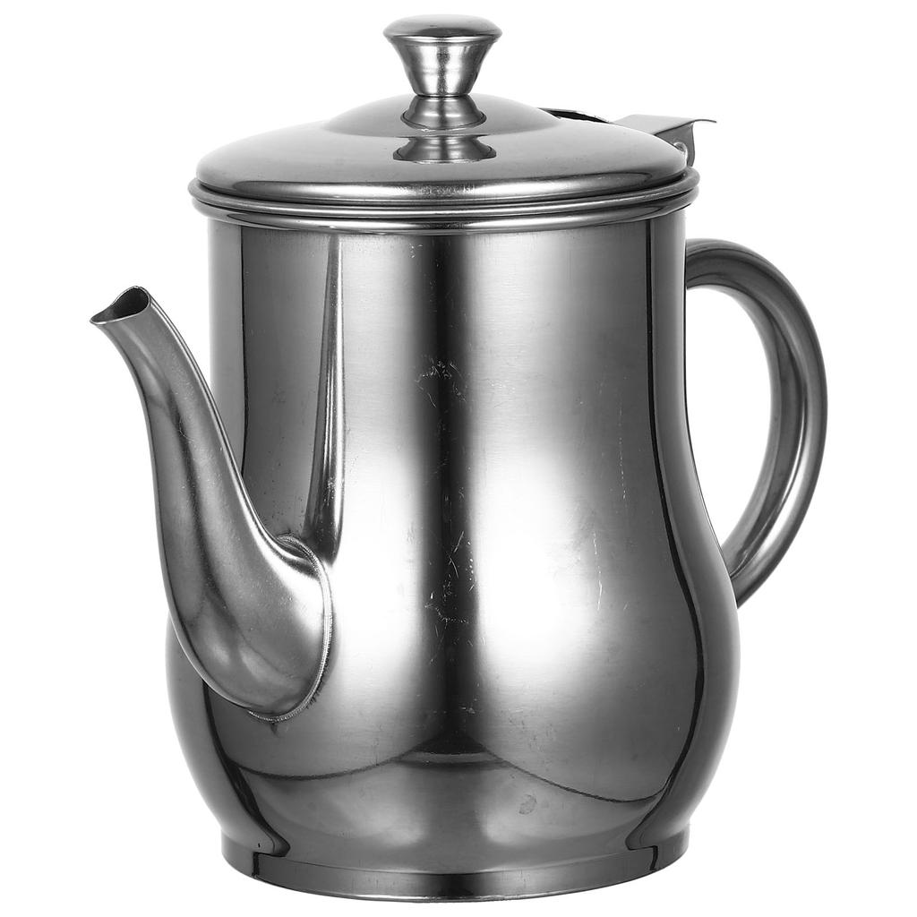 Stainless Steel Oil Pot Sauce Container Can Fine Mesh with Filter Holder for Restaurant Bottle Dispenser Handle