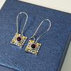 Red Gemstone Vintage European & American Cross-Border Fashion Women's Earrings