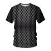Creative Stripe Geometry 3D Printed Casual Sports T-shirt Men's Round Neck Comfortable Soft Large Loose Breathable T-shirt Fashion Summer T-shirt