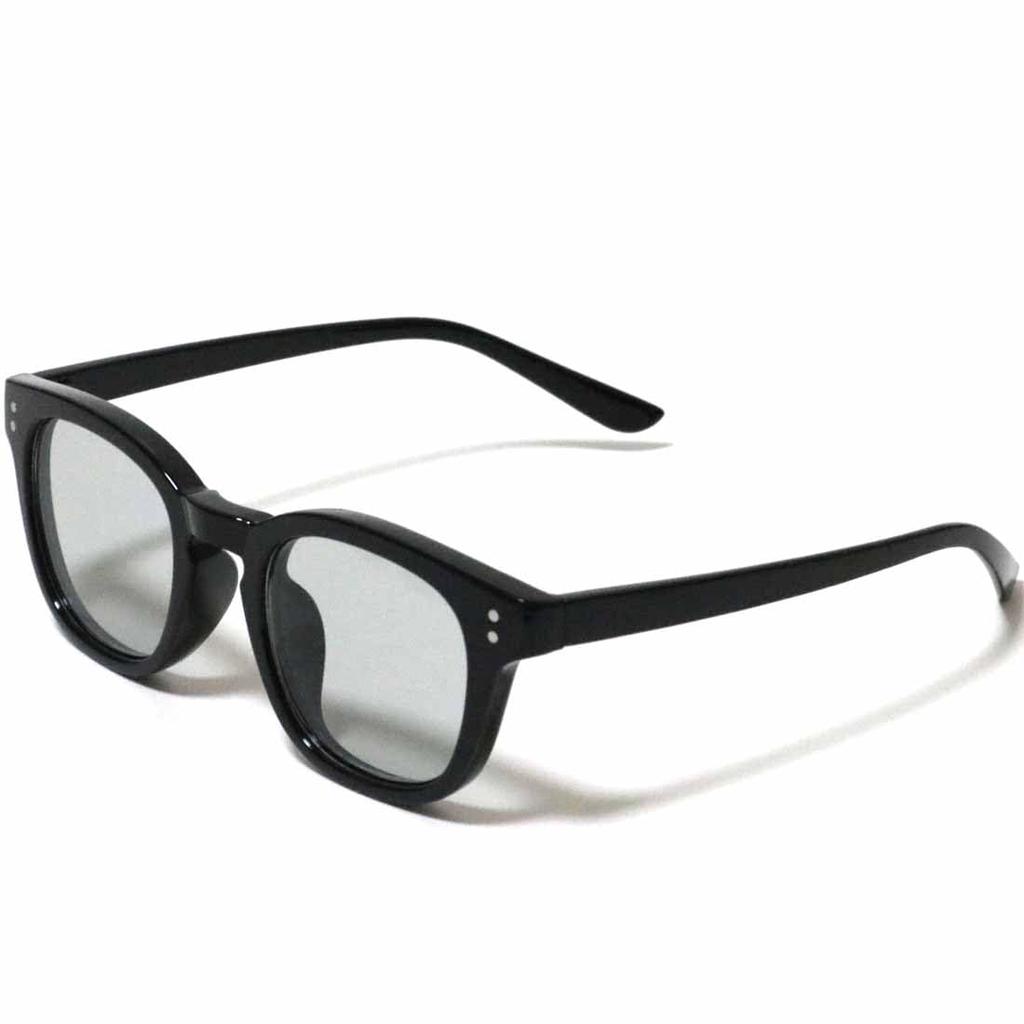 Black X Light Gray Fashion Glasses Clear Colored UV Popular [Berkuto] (Non-prescription) Stylish, Round, Lenses, Lenses, Small, Large, Lightweight,