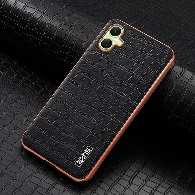 AZNS For Samsung Galaxy A06 4G Case Electroplating Crocodile Texture PU+TPU Phone Cover