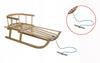 Wooden Sled With Backrest And Mattress For Children, Traditional, Solid Pl