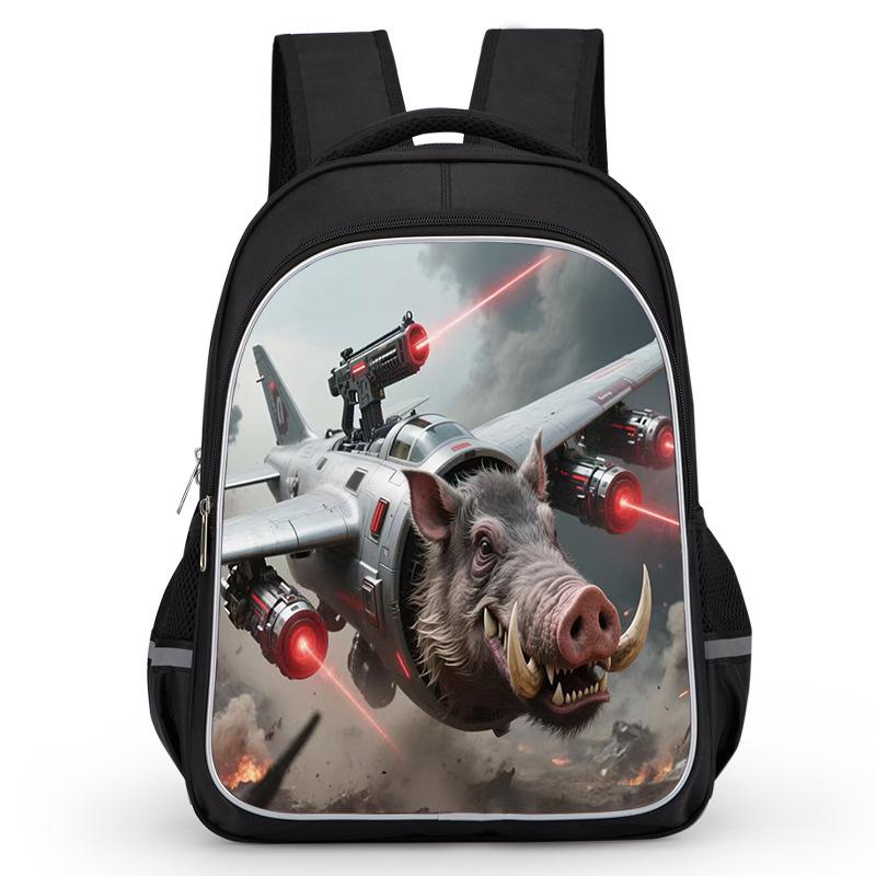 Cross-border Classic Mountains & Seas Stick Figure Kids' Backpack for Grades 1-6 - Load-Reducing Double Shoulder Bag for Boys