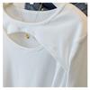 Hollow Versatile Long-sleeved T-shirt for Women in Autumn New Style Slimming Irregular Inner Top