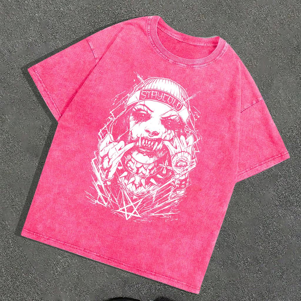 T-shirt Grafica da Uomo Unisex Cotone Oversize Manica Corta Vintage Streetwear Maglietta Casual Top