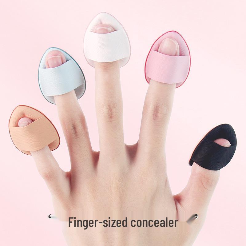 Mini Thumb Liquid Cushion Puff - Finger Foundation Makeup Sponge for Wet & Dry Use with Free Gift