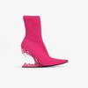 Fashion 11cm Hollow Out Heel Wedges Booties,Ankle Boots,Women Stretch Botas,Fetish Shoes.Slip On,Black,Pink,Green,Red,White,Dropship