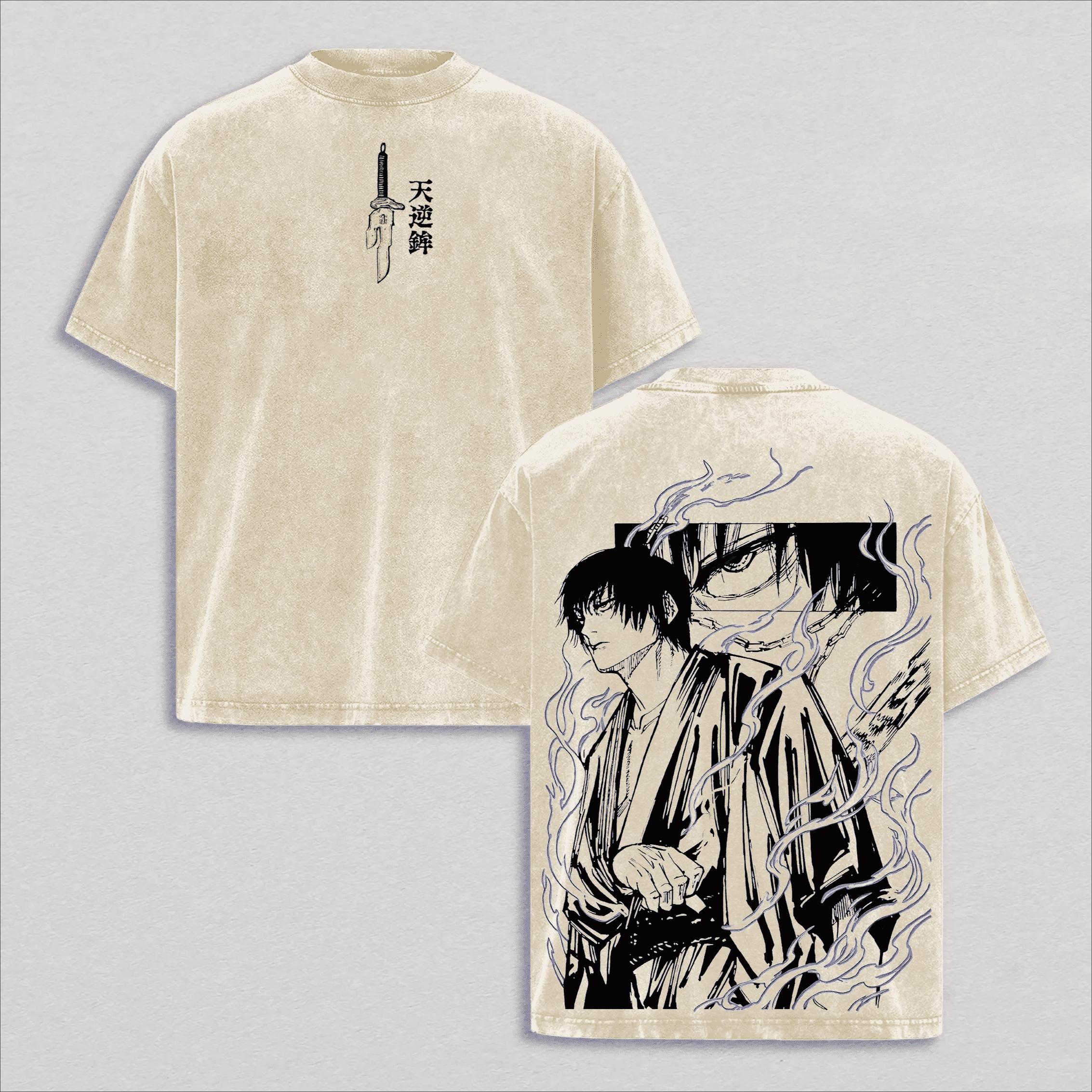 

Fushiguro Toji Jujutsu Kaisen T Shirt Mens Clothing Anime Vintage Yk Washed Tshirt Short Sleeve Cotton Loose Tees Tops S