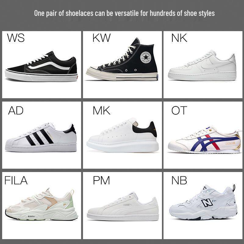 Unisex White Canvas Sneakers with Cotton Flat Shoelaces - Semi-Circular Style