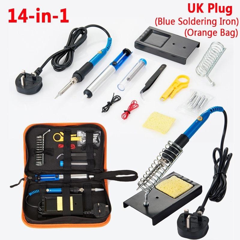 30w ELETTRICO SALDATORE KIT SET SPUGNA filo di saldatura Stazione Stand Electronics