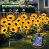6 Head Solar Powered Sunflower LED Garden Light Luminous Pole Lawn Landscape Night Lamp Outdoor Yard Patio Decorative Lighting