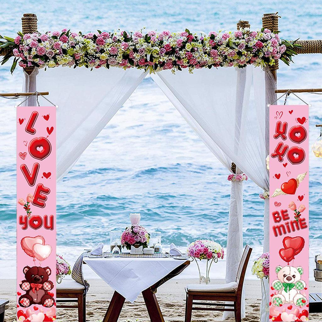 Garden Flag Decor Printed Romantic Holiday Banner Anniversary Valentines Day Party
