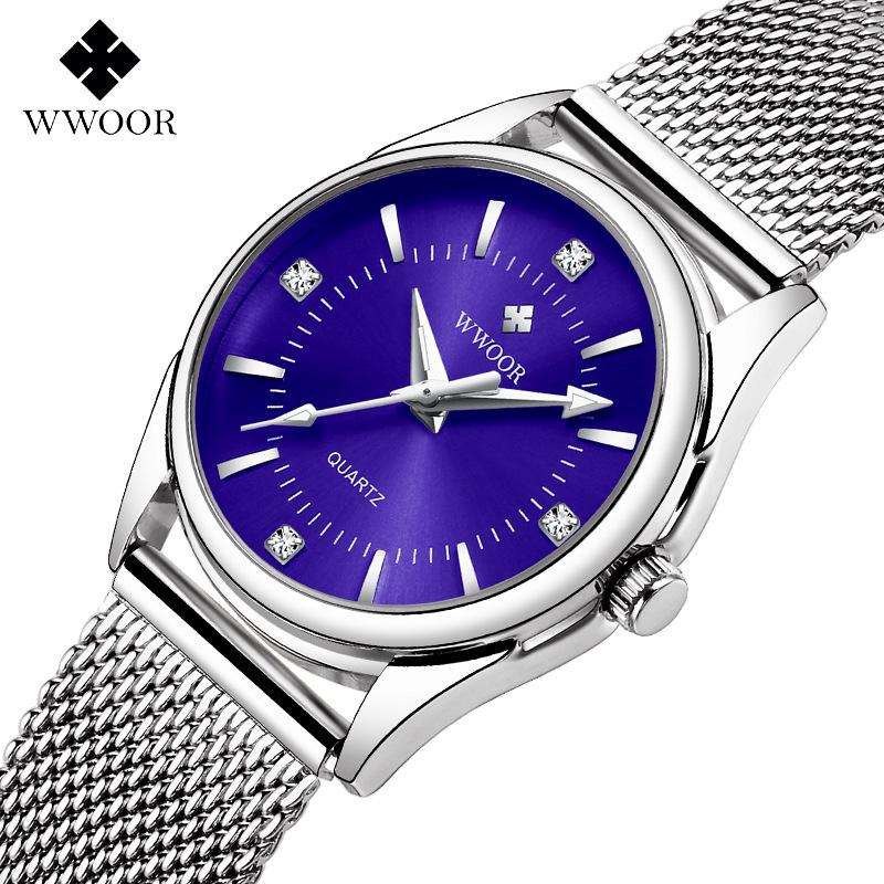 WWOOR Women's Mesh Band Quartz Waterproof Watch