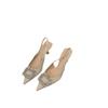 Stiletto High Heels Temperament Socialite Black Bag Head Sandals Fairy Shoes 2025 New Spring and Summer Pointed Single Shoes