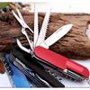11 In 1 Multi-Purpose Stainless Steel Folding Knife with Wood Handle Outdoor Keychain Pocket Multi-Tools Knive