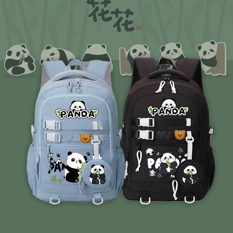 Panda Huahua 2025 New Cute Children's Schoolbag Cross-border Large-capacity Primary and Secondary School Students Lightweight Spine Protection