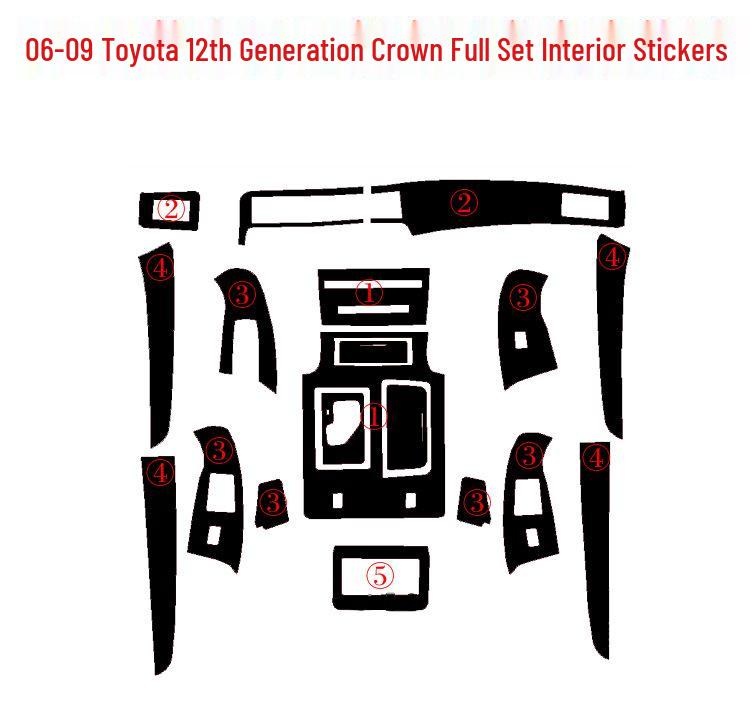 Crown 12th Gen Console Shift Decor Stickers (05-09)