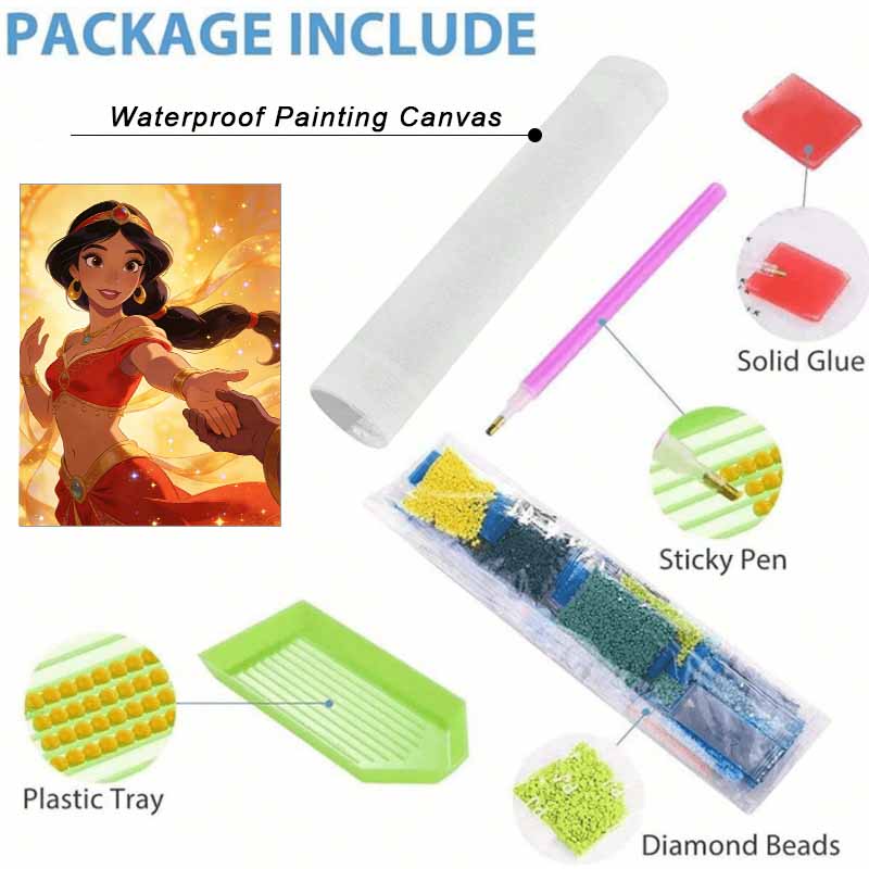 Disney Princess Jasmine Diamond Painting Art Kit Handmade DIY 5D Home Decor Gift