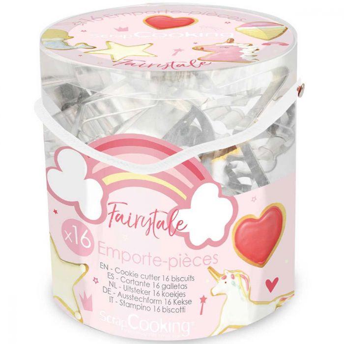 Seau 16 emporte-pièces acier- fairytal - Scrapcooking