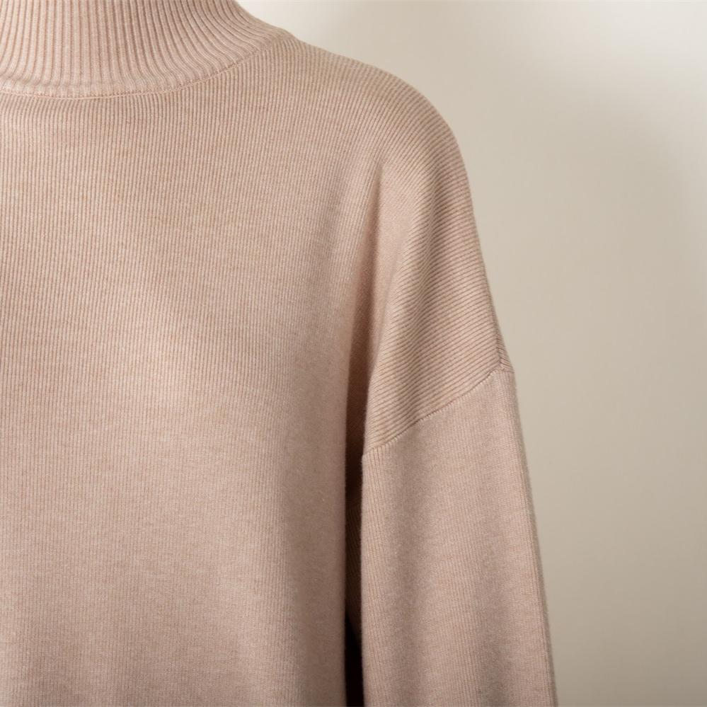 GMXIA Women's Half Turtleneck Sweater Set Irregular Bevelled Sweater + Knitted Wide Leg Pants Two Piece Set