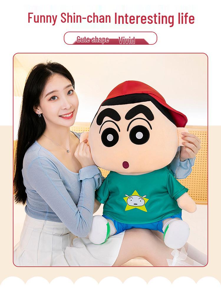 Shin-chan Plush Toy & Cute Casual Sweatshirt: Anime-Inspired Birthday Gift & Sleeping Pillow for Kids
