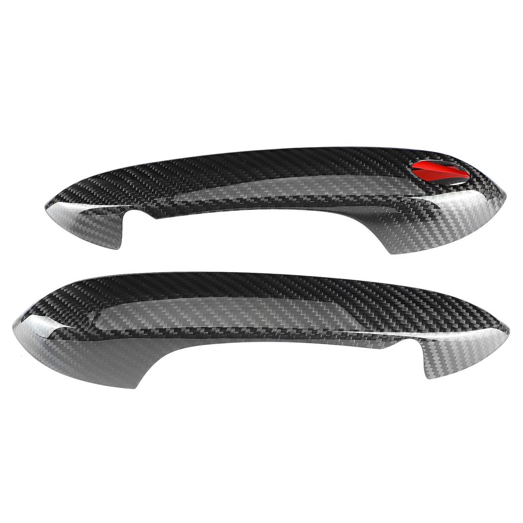 1Pair Car Modification Carbon Fiber Door Handle Cover Trim for Supra A90 2018‑2021