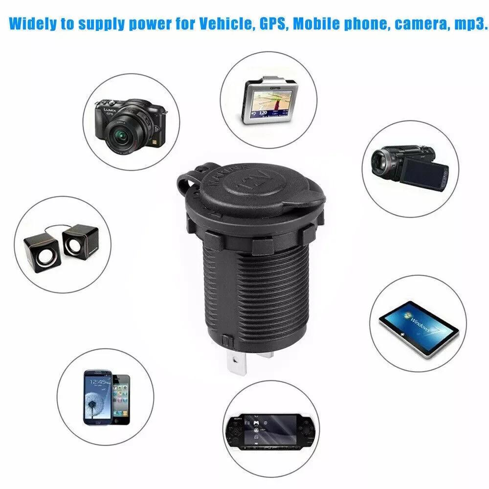 2Pcs Car Cigarette Lighter Socket 12V Waterproof Car Boat Motorcycle Cigarette Lighter Sockets Power Plug Outlet